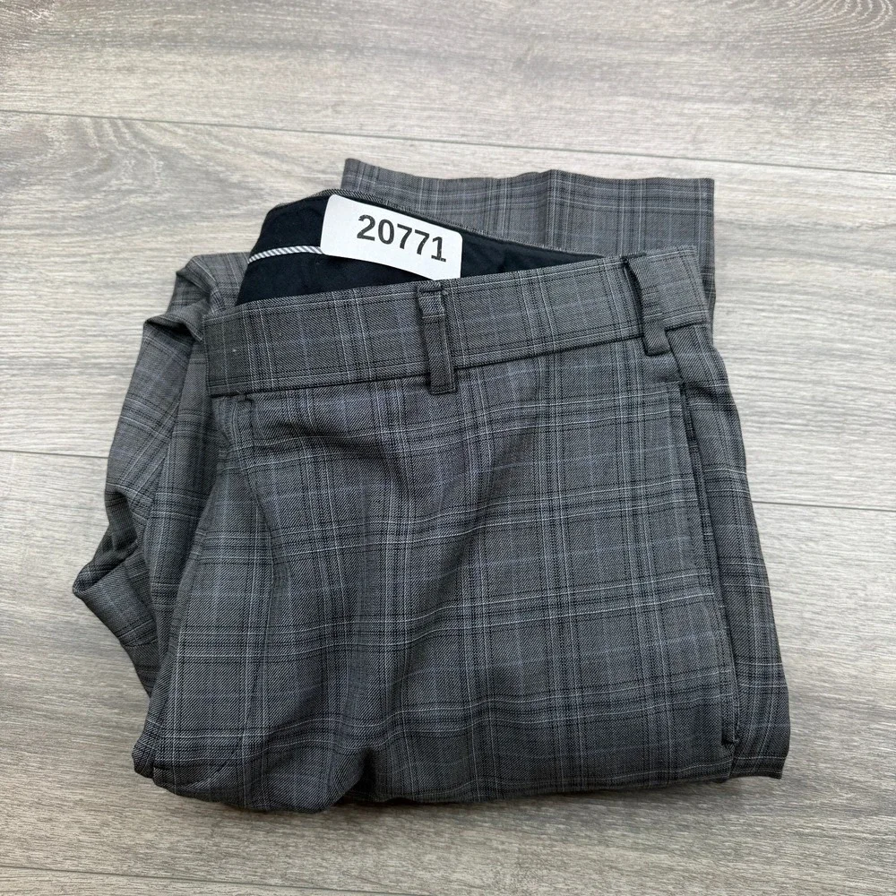 Brooks Brothers Dress Pants Mens 38x30 Gray Blue Windowpane Plaid Regent Slacks